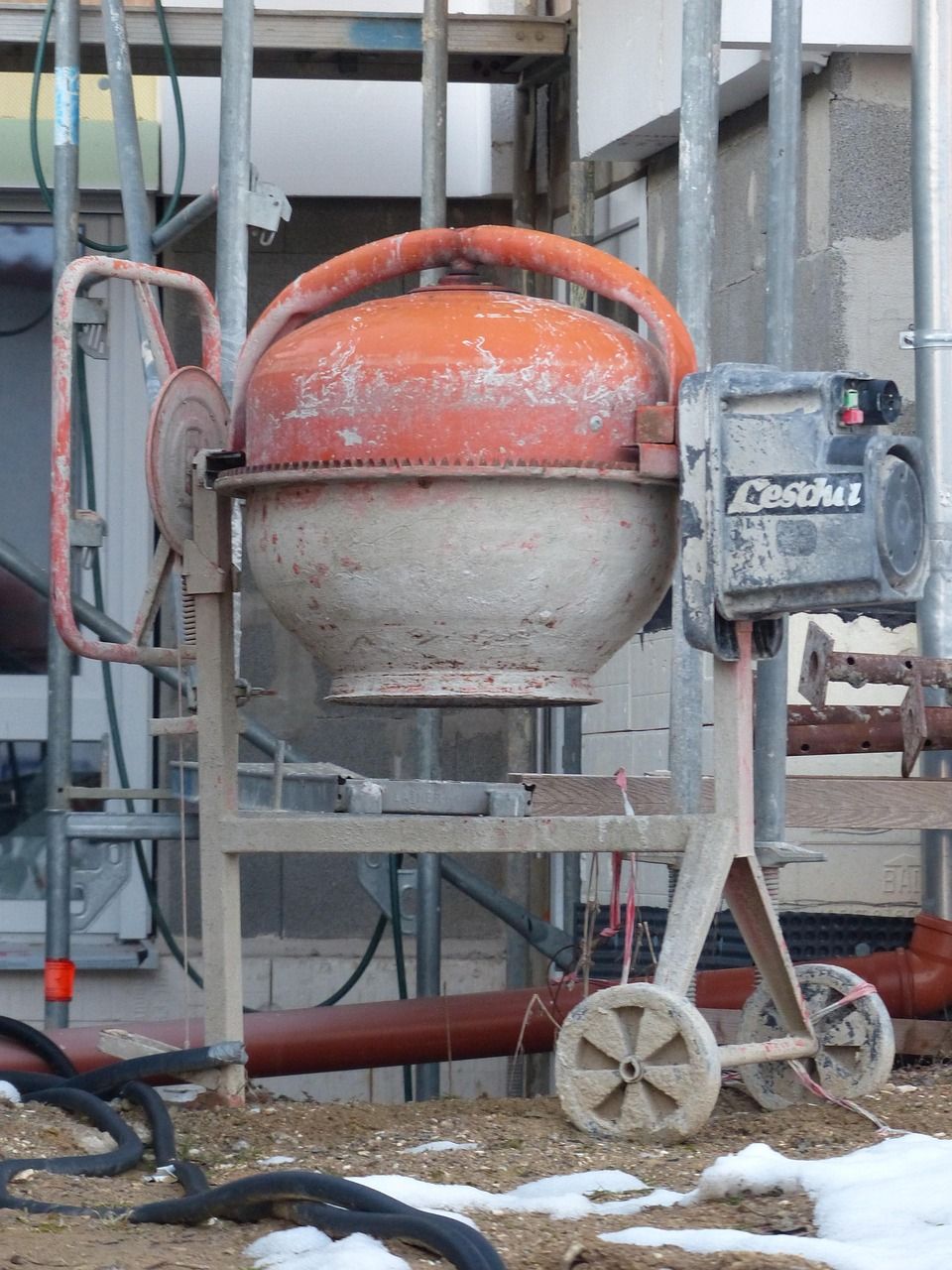 Services drum mixer, concrete mixer, concrete, small construction sites, construction site, diy, machine, construction work